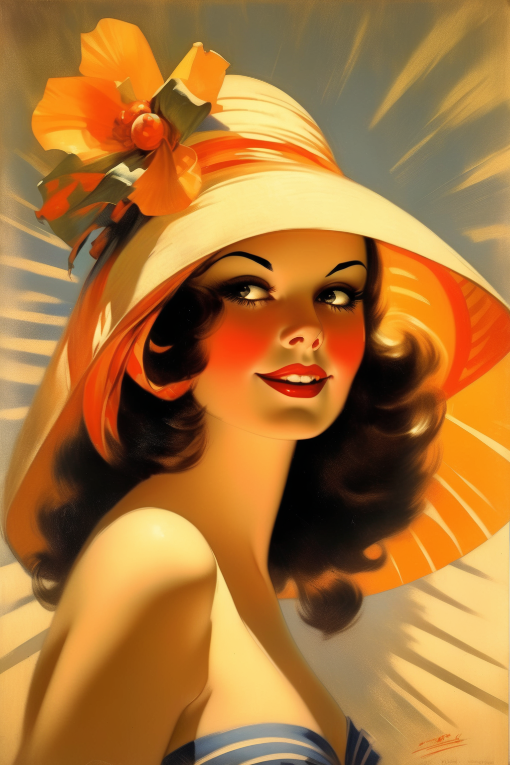 00049-1163728493-_lora_Rolf Armstrong Style_1_Rolf Armstrong Style - Beautiful brune woman with a large sun hat.png